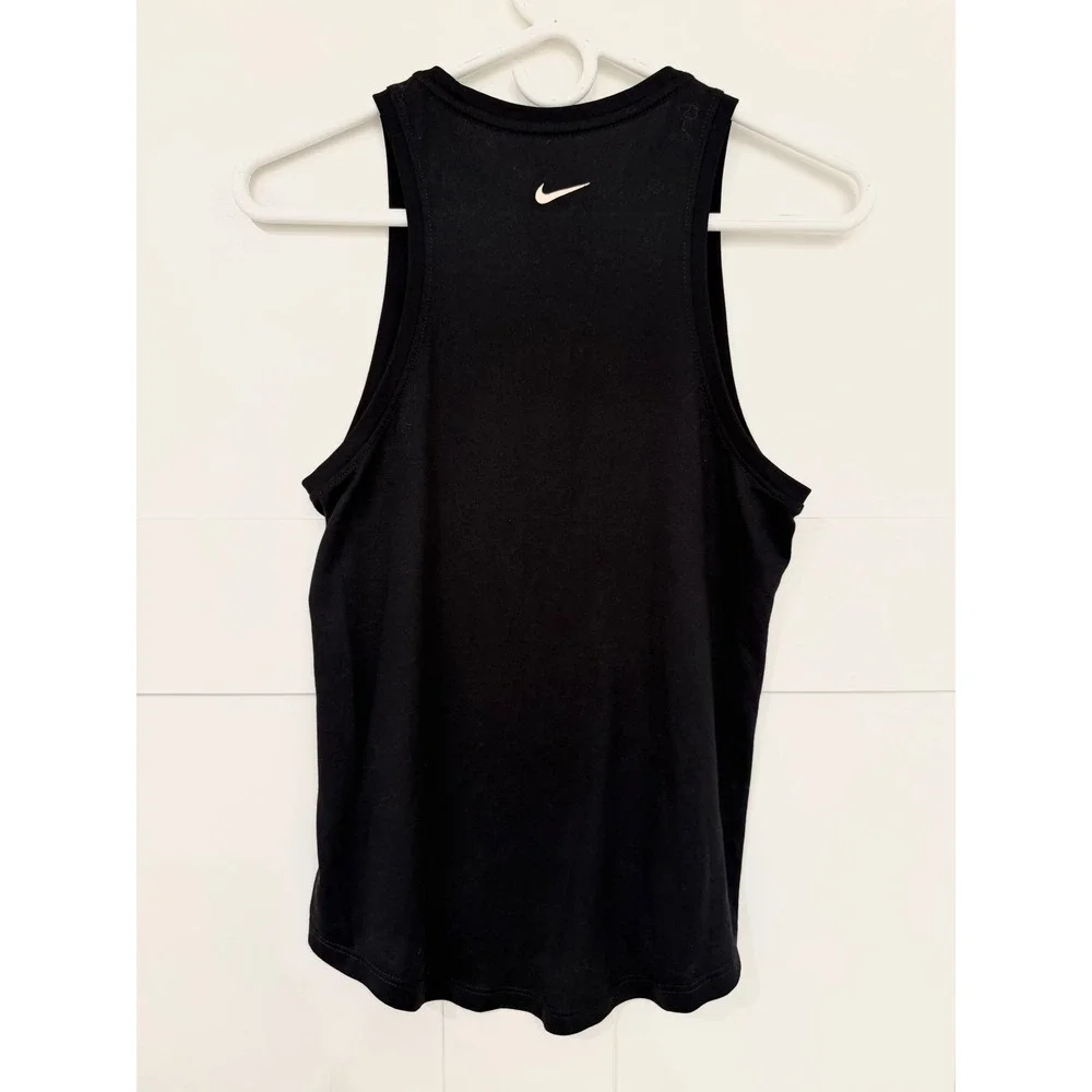 Nike Dri-FIT Womens Black Graphic Tank Top Just Do It Swoosh Size Small